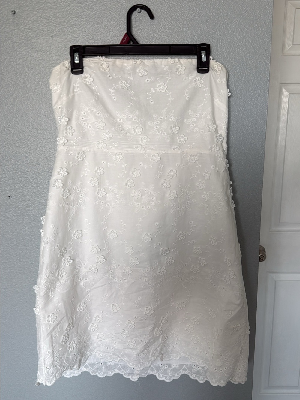 Altar'd State White Strapless Eyelet Floral Dress